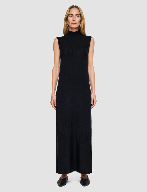 Joseph Gradient Stitch High Neck Dress Black