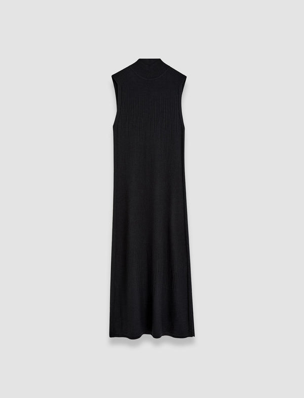 joseph Gradient Stitch High Neck Dress Black