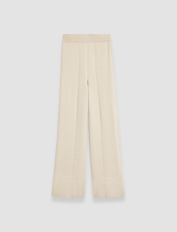 joseph Grid Viscose Knitted Trousers Oat