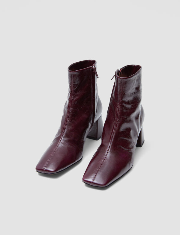Joseph Heeled Patent Leather Ankle Boots Ruby