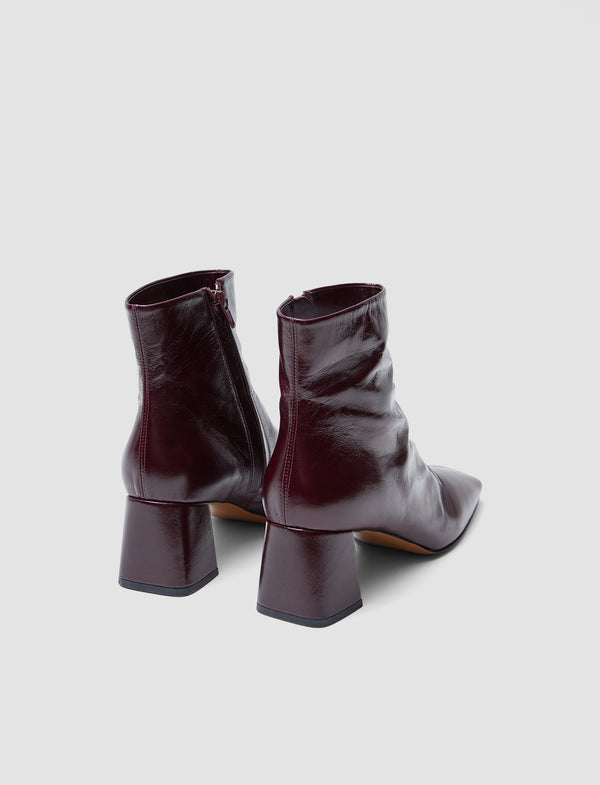 Joseph Heeled Patent Leather Ankle Boots Ruby