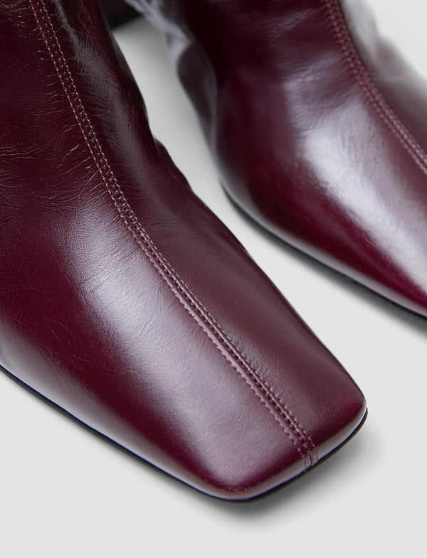 Joseph Heeled Patent Leather Ankle Boots Ruby