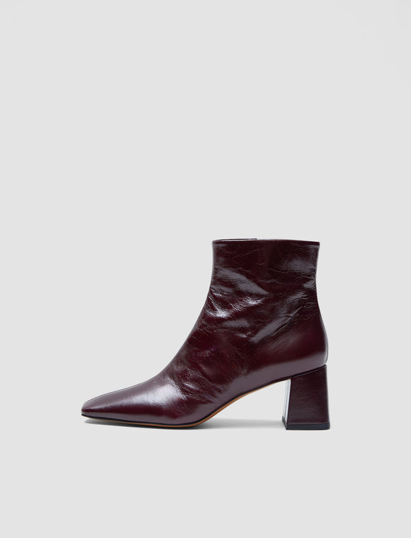 joseph Heeled Patent Leather Ankle Boots Ruby