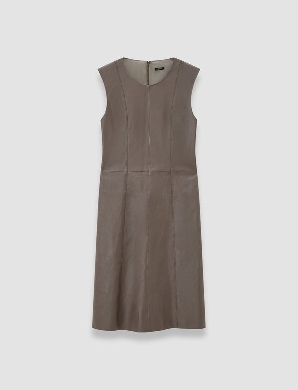 joseph Heidi Leather Stretch Dress Mushroom