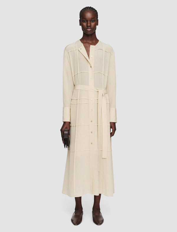 Joseph Helene Crepe De Soie Silk Dress Oat