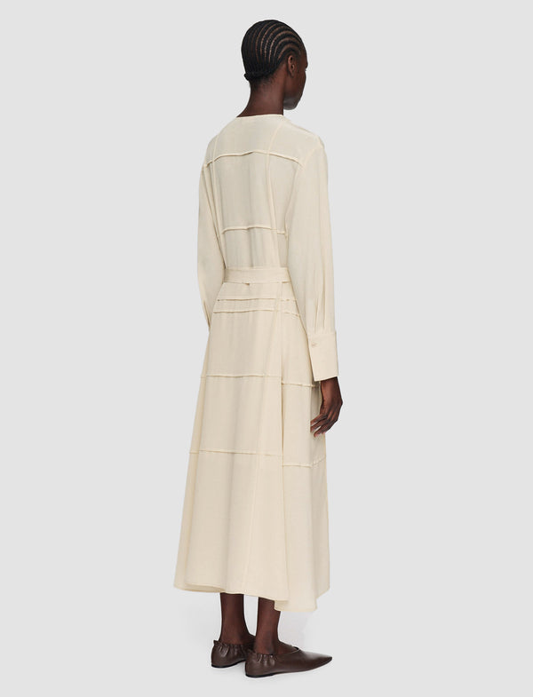 Joseph Helene Crepe De Soie Silk Dress Oat