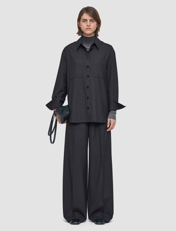 Joseph Herold Light Wool Tailoring Shirt Smoke