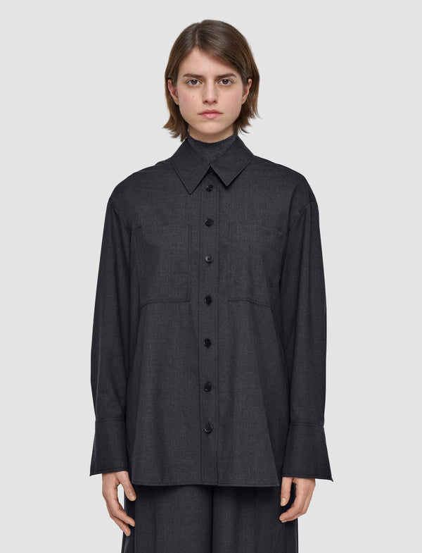 Joseph Herold Light Wool Tailoring Shirt Smoke