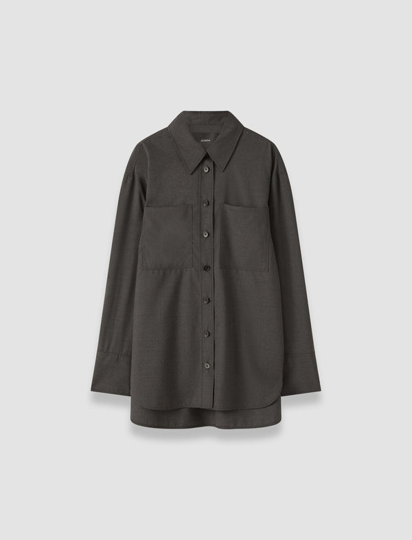 joseph Herold Light Wool Tailoring Shirt Smoke