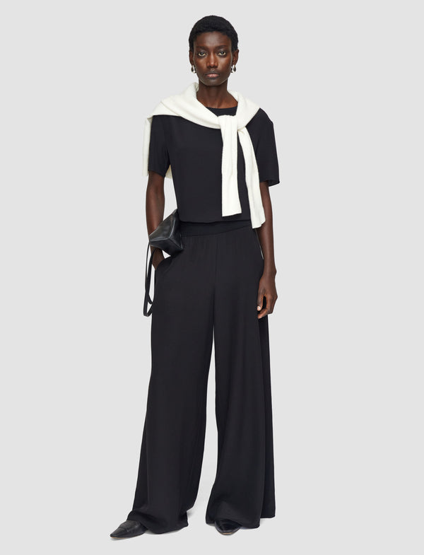 Joseph Hulin Crepe De Soie Silk Trousers Black