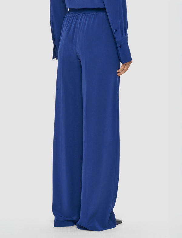 Joseph Hulin Crepe De Soie Silk Trousers Cobalt