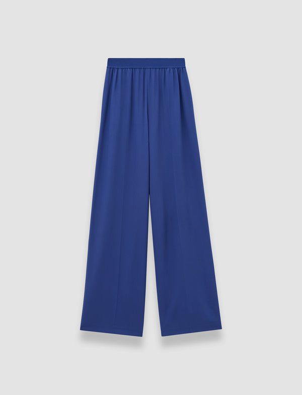 joseph Hulin Crepe de Soie Silk Trousers Cobalt