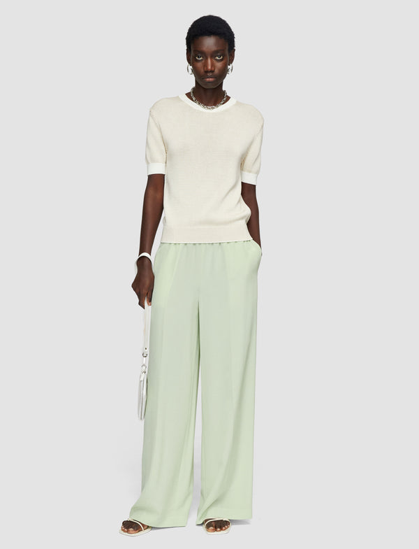 Joseph Hulin Crepe De Soie Silk Trousers Matcha