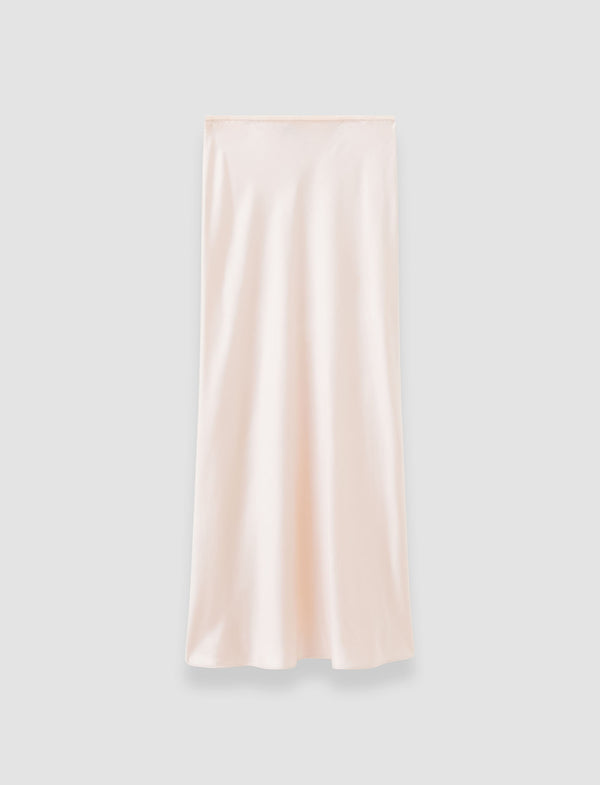 joseph Isaak Long Silk Satin Skirt Rose