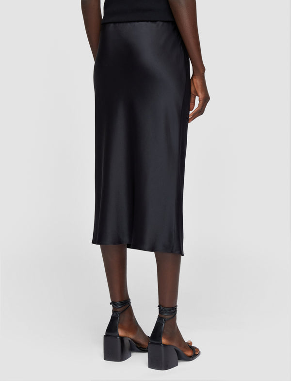 Joseph Isaak Silk Satin Skirt Black