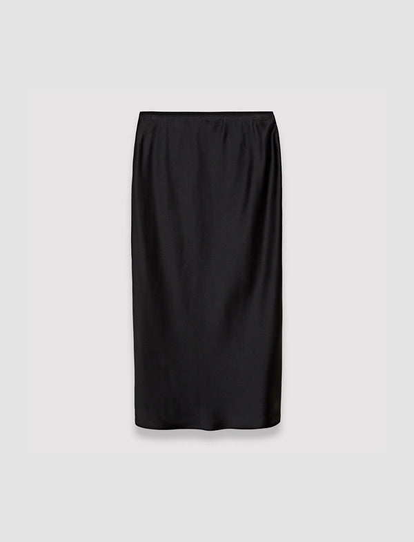 joseph Isaak Silk Satin Skirt Black
