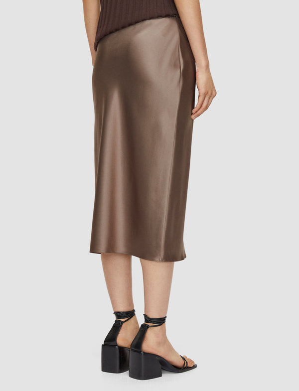 Joseph Isaak Silk Satin Skirt Escargot