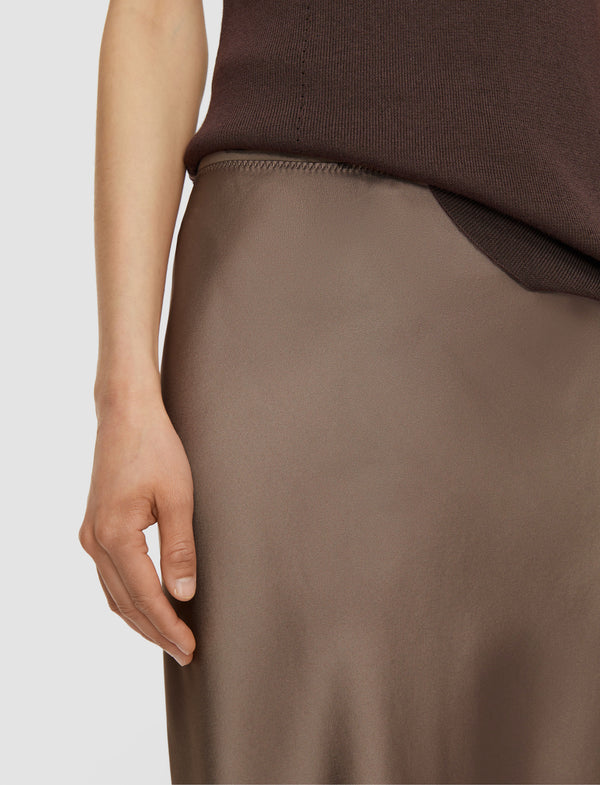 Joseph Isaak Silk Satin Skirt Escargot