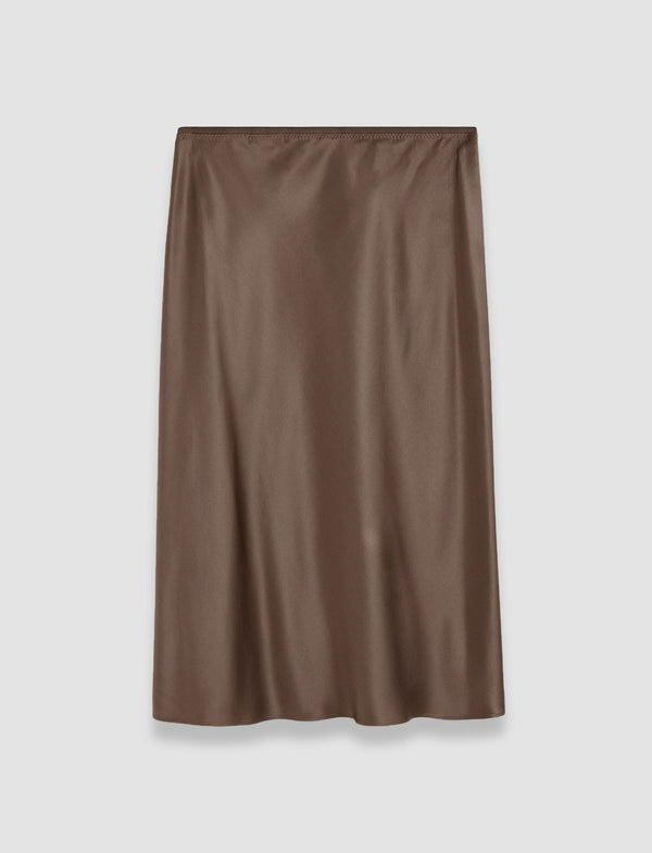 joseph Isaak Silk Satin Skirt Escargot