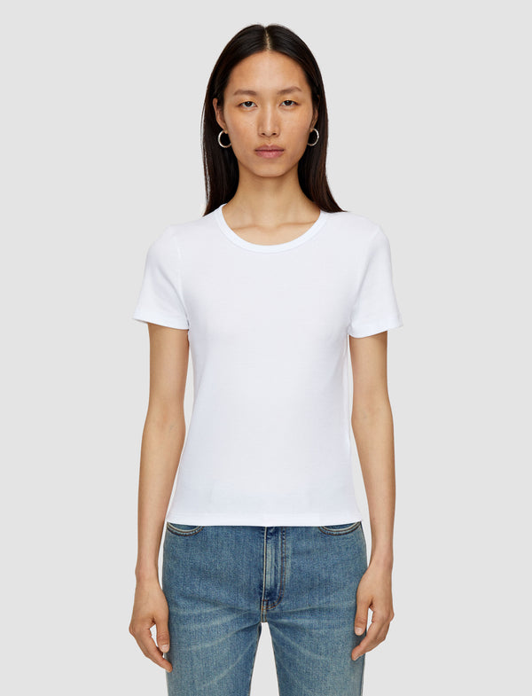 Joseph Jersey Rib T-Shirt Off White