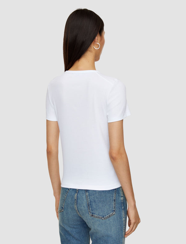 Joseph Jersey Rib T-Shirt Off White