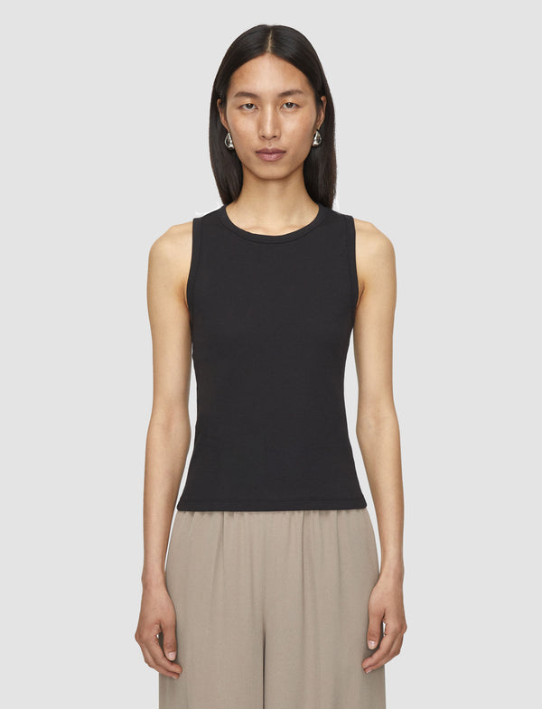 Joseph Jersey Rib Tank Top Black
