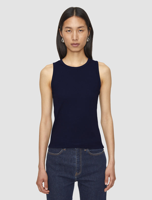 Joseph Jersey Rib Tank Top Navy