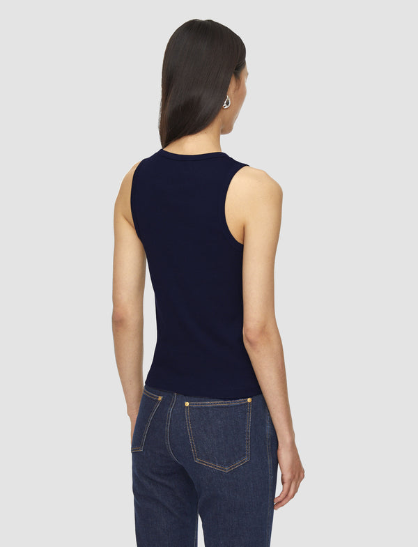 Joseph Jersey Rib Tank Top Navy
