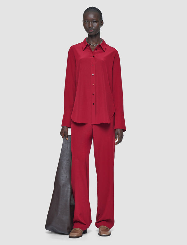 Joseph Joe Crepe De Chine Silk Blouse Ruby