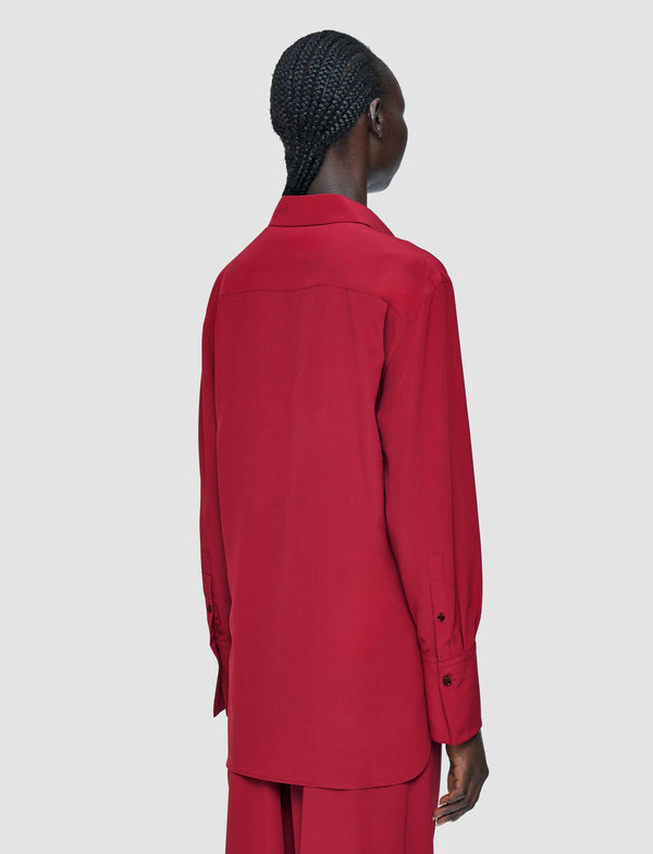 Joseph Joe Crepe De Chine Silk Blouse Ruby