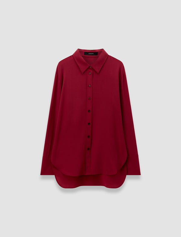 joseph Joe Crepe de Chine Silk Blouse Ruby