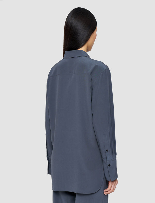 Joseph Joe Crepe De Chine Silk Blouse Smoke