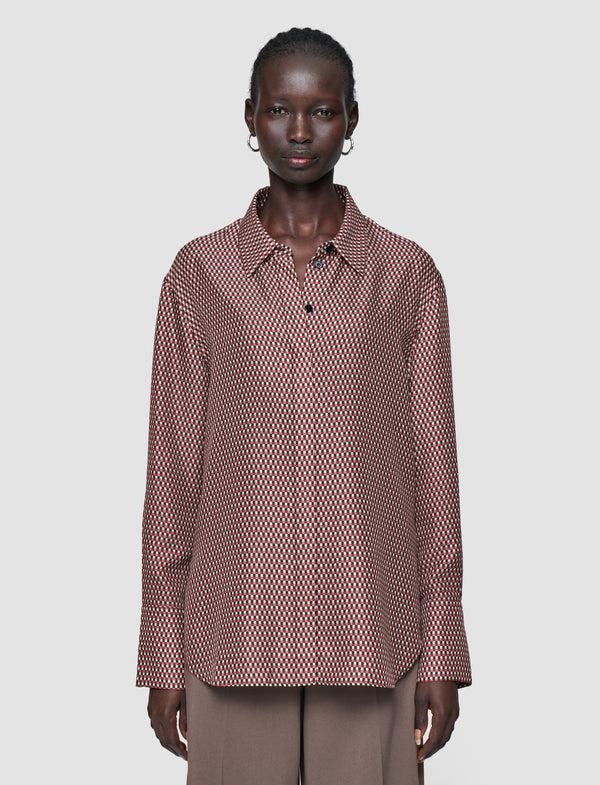 Joseph Joe Printed Silk Blend Blouse Ruby Combo