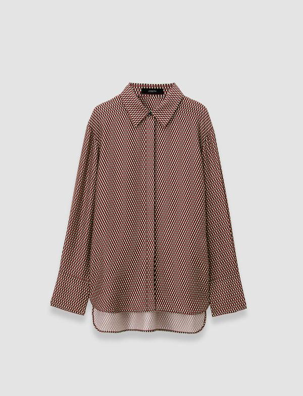 joseph Joe Printed Silk Blend Blouse Ruby Combo