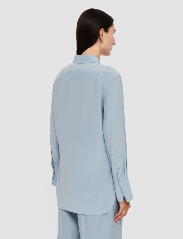 Joseph Joe Silk Crepe De Chine Blouse Faded Sky