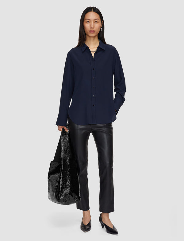 Joseph Joe Silk Crepe De Chine Blouse Navy