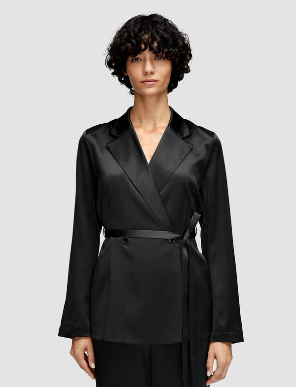Joseph Joubert Silk Satin Jacket Black