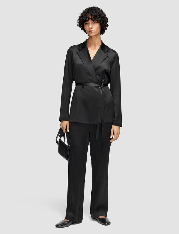 Joseph Joubert Silk Satin Jacket Black