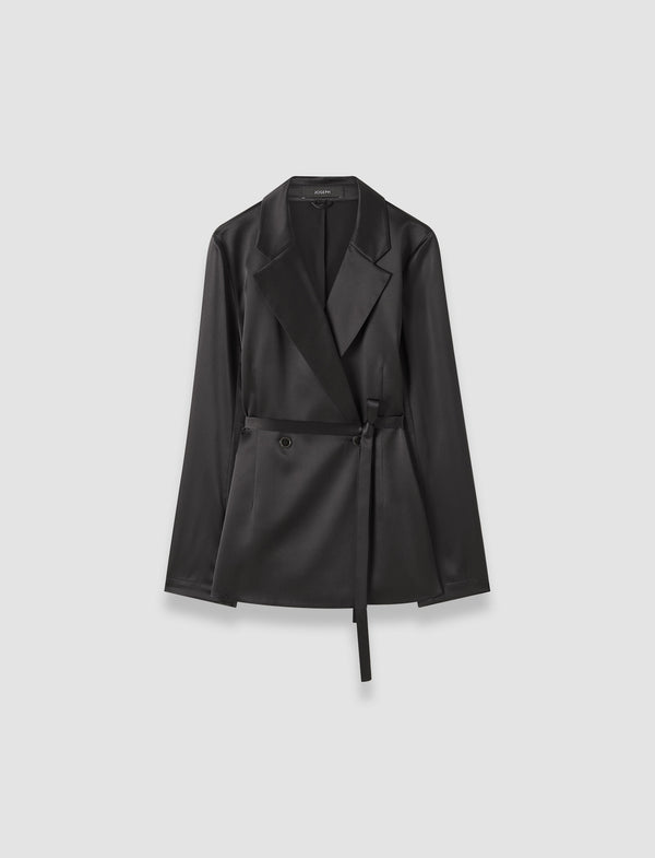 joseph Joubert Silk Satin Jacket Black