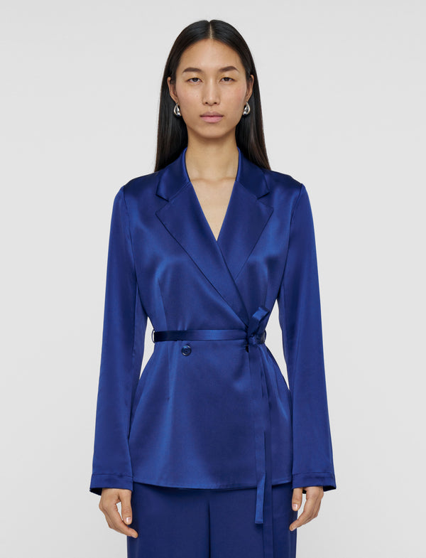 Joseph Joubert Silk Satin Jacket Cobalt