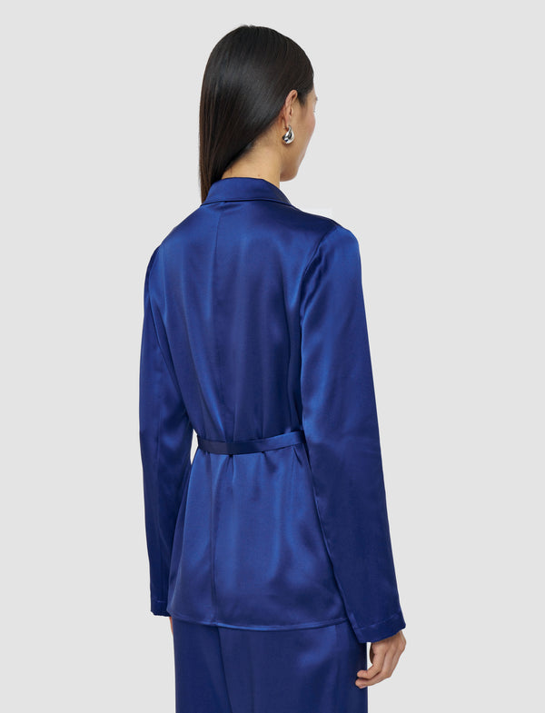 Joseph Joubert Silk Satin Jacket Cobalt