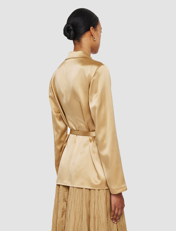 Joseph Joubert Silk Satin Jacket Desert Sand