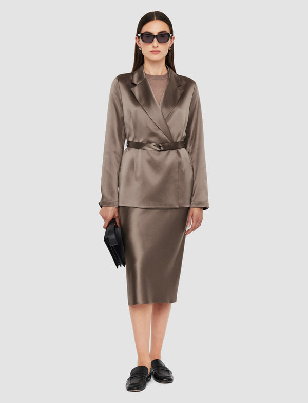 Joseph Joubert Silk Satin Jacket Escargot