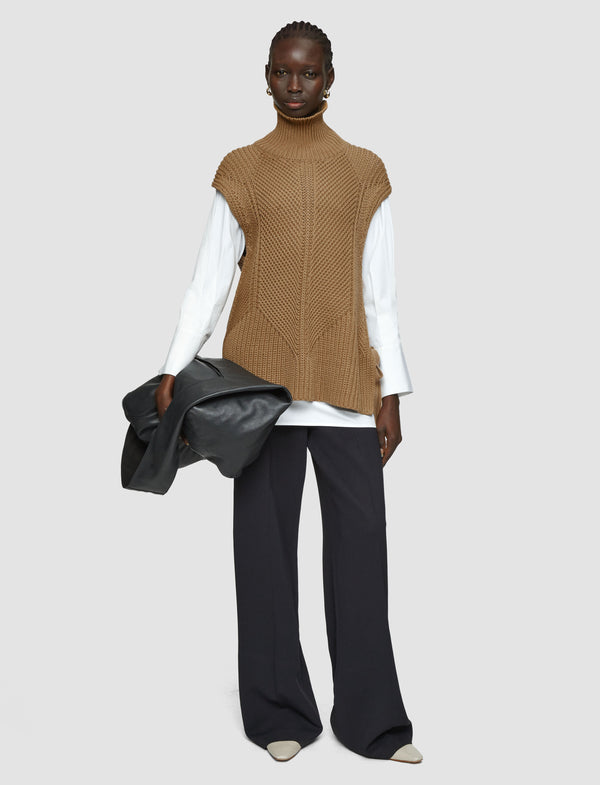 Joseph Knit Vest Shirt Set Oak/White