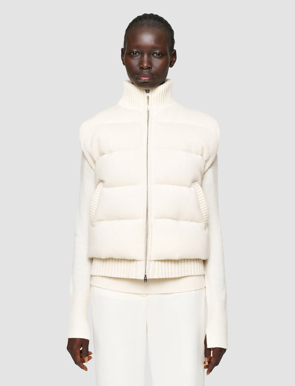 Joseph Knitted Down Puffer Gilet Ivory