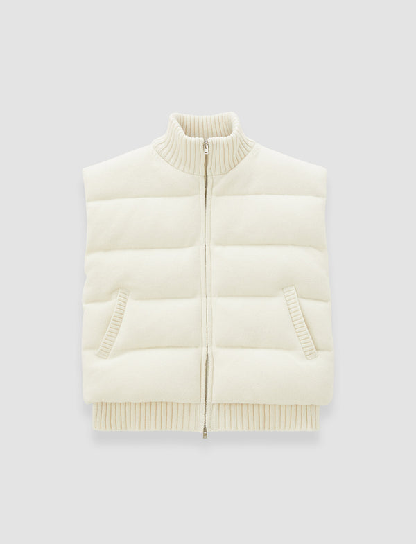 joseph Knitted Down Puffer Gilet Ivory