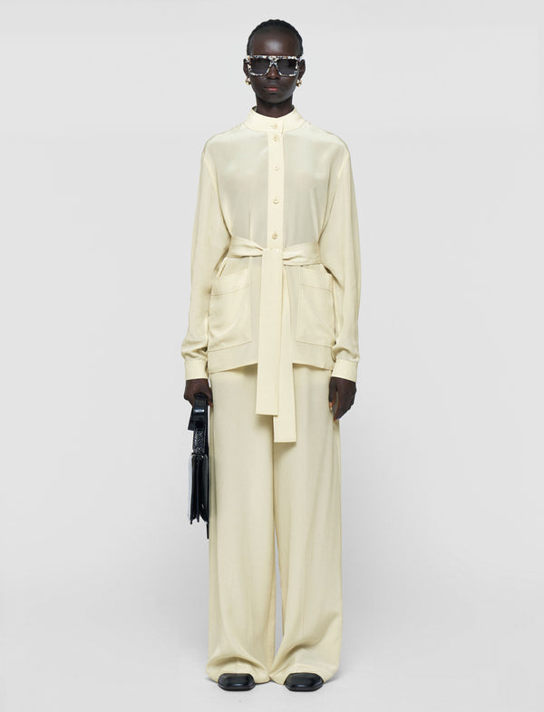 Joseph Lamy Crepe De Soie Silk Jacket Affogato