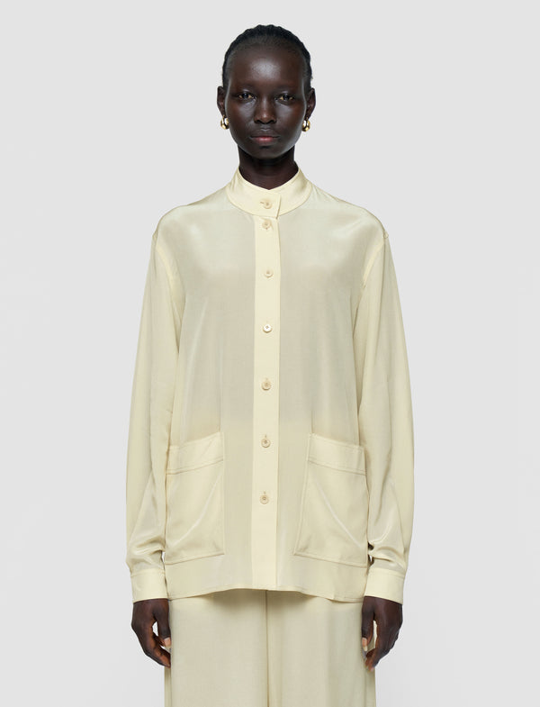 Joseph Lamy Crepe De Soie Silk Jacket Affogato