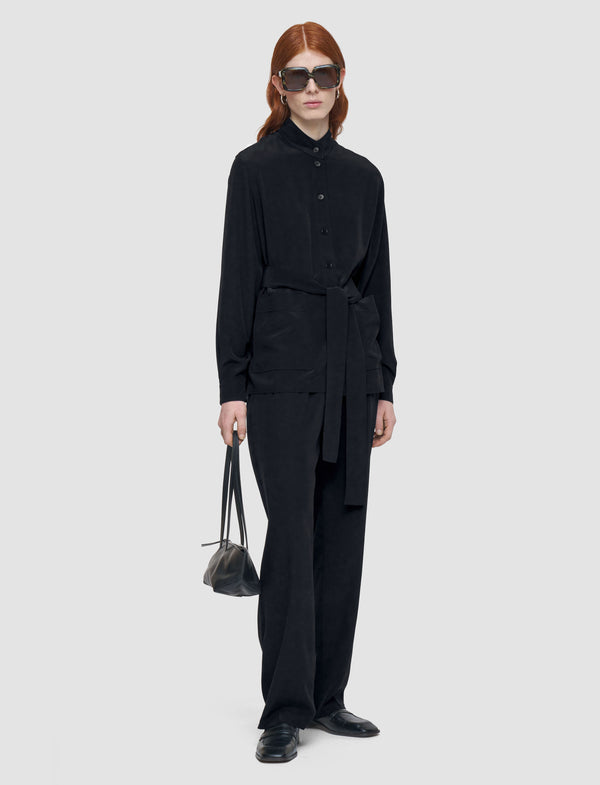 Joseph Lamy Crepe De Soie Silk Jacket Black