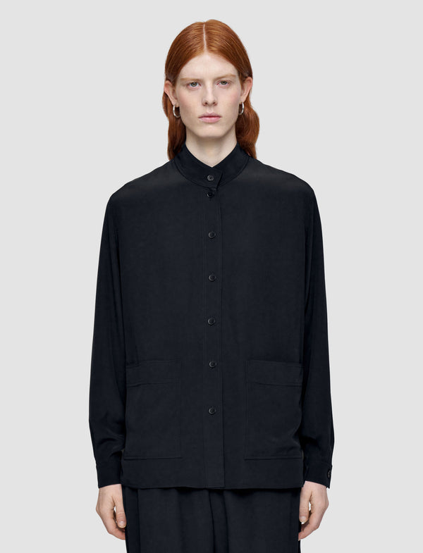 Joseph Lamy Crepe De Soie Silk Jacket Black